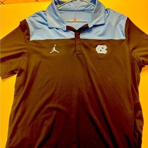 UNC North Carolina Black and Carolina Blue Polo. Jordan. XL